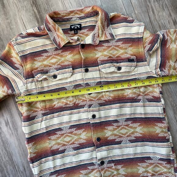 Billabong Men’s Furnace Fleece Shacket Sz M Aztec Southwestern Button Up Jacket - Picture 8 of 12